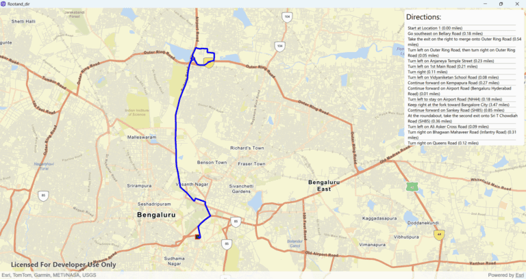 Routing and directions with ArcGIS Map SDK - Manya Technologies