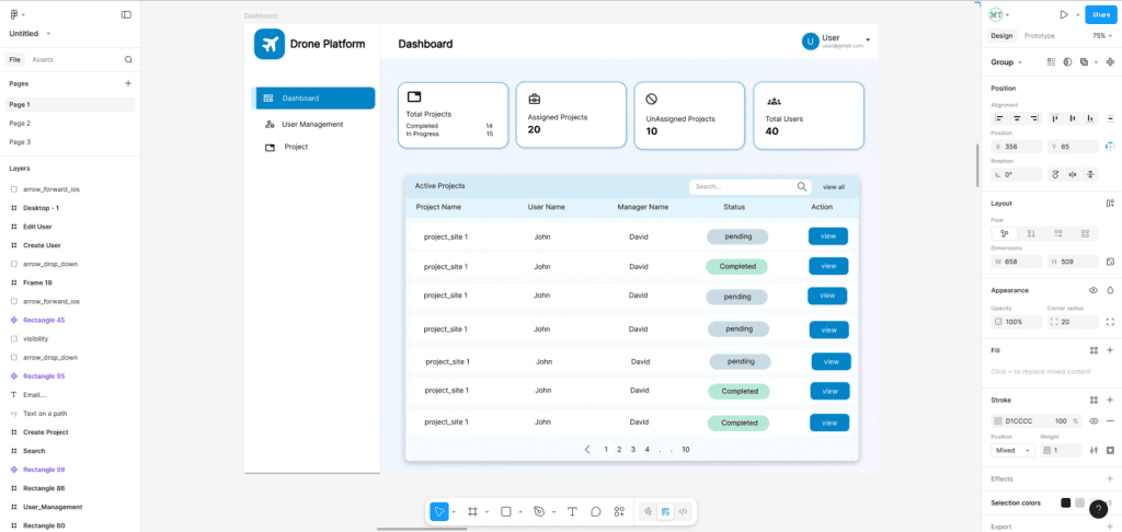 Wireframe - Manya Technologies